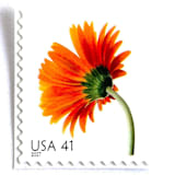 "Orange Gerbera Daisy Postage Stamps | Beautiful Blooms Series | Orange Flowers | Botanical | Wedding Stamps | Vintage Unused USPS Postage 41c | Pack of 10" - Postage Stamps in orange by Heritage Post House