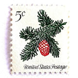 "Sprig of Conifer Postage Stamps | Christmas Issue | Christmas Stamps | Vintage Unused USPS Postage 5c | Pack of 20" - Postage Stamps in green by Heritage Post House