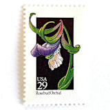 "Rosebud Orchid Postage Stamps | American Wildflower Series | Purple Flower | Botanical | Vintage Unused USPS Postage 29c | Pack of 10" - Postage Stamps in purple by Heritage Post House