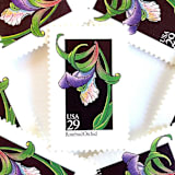 "Rosebud Orchid Postage Stamps | American Wildflower Series | Purple Flower | Botanical | Vintage Unused USPS Postage 29c | Pack of 10" - Postage Stamps in purple by Heritage Post House