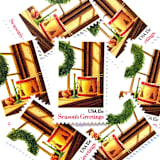 ""Wreath and Toys on Window" Postage Stamps | Contemporary Christmas Series | Unused USPS Postage 15c | Pack of 20" - Postage Stamps in green by Heritage Post House