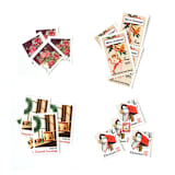 "Red Vintage Holiday Postage Set -  2 ounce postage value per envelope, Wreath and Toys" - Postage Stamps in red by Flourish Fine Writing