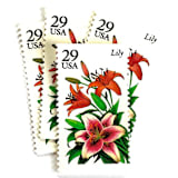 "Lily Postage Stamps | Summer Garden Flowers Series | Pink Flower | Botanical | Vintage Unused USPS Postage 29c | Pack of 10" - Postage Stamps in red by Heritage Post House