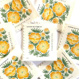 "Alpine Buttercup Postage Stamps | Mountain Flora Series | Wedding Stamps | Vintage Unused USPS Postage Forever Stamps | Pack of 10" - Postage Stamps in yellow by Heritage Post House