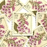 "Foxglove Flower Postage Stamps | Herbs Series | Botanical | Wedding Stamps | Vintage Unused USPS Postage 29c | Pack of 10" - Postage Stamps in pink by Heritage Post House