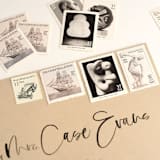 "Modern Art Neutral Postage Set // Set of 5 // $1.17 in postage per set" - Postage Stamps in black by Flourish Fine Writing