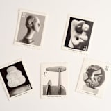 "Modern Art Neutral Postage Set // Set of 5 // $1.17 in postage per set" - Postage Stamps in black by Flourish Fine Writing