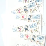 "5.9 Cent Blue Bicycle Postage Stamps // Set of 10 // UNUSED Vintage Postage" - Postage Stamps in blue by Flourish Fine Writing