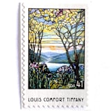 "Magnolias and Irises in Stained Glass Postage Stamps | Louis Comfort Tiffany | American Treasures Series | Vintage Unused USPS Postage 41c | Pack of 10" - Postage Stamps in purple by Heritage Post House