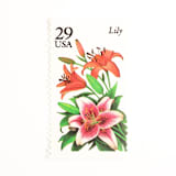 "29 Cent Lily Red Lily Postage Stamps // Set of 10 // UNUSED Vintage Stamps" - Postage Stamps in red by Flourish Fine Writing