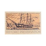 "8 Cent Historic Preservation Whaling Ship Postage Stamps // Set of 10 // UNUSED Vintage Stamps" - Postage Stamps in beige by Flourish Fine Writing