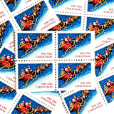 ""Santa and Sleigh" Stamps | Contemporary Christmas Series | Vintage Unused USPS Postage 29c | Pack of 10" - Postage Stamps in blue by Heritage Post House