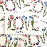 "Love Flowers Postage Stamps | Love Series | Floral LOVE Design | Botanical Wedding Stamps | Valentine | Vintage Unused USPS Postage 20c | Pack of 10" - Postage Stamps in white by Heritage Post House