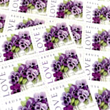"Pansies in a Basket Postage Stamps | Love Series | Purple Flowers | Wedding Flowers | Valentine | Vintage Unused USPS Postage 44c | Pack of 10" - Postage Stamps in purple by Heritage Post House