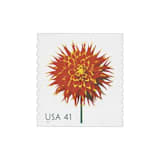 "41 Cent Orange Dahlia Postage Stamps // Set of 10 // UNUSED Vintage Stamps" - Postage Stamps in orange by Flourish Fine Writing