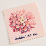 "18 Cent Pink Dahlia Postage Stamps // Set of 10 //  UNUSED Vintage Postage" - Postage Stamps in pink by Flourish Fine Writing