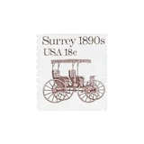 "18 Cent Surrey Carriage Postage Stamps // Set of 10 // UNUSED" - Postage Stamps in beige by Flourish Fine Writing