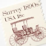 "18 Cent Surrey Carriage Postage Stamps // Set of 10 // UNUSED" - Postage Stamps in beige by Flourish Fine Writing