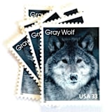 ""Gray Wolf" Postage Stamps | Arctic Animals Series | Unused USPS Postage 33c | Pack of 10" - Postage Stamps in gray by Jennifer Kramer
