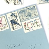 "20 Cent Floral Love Postage Stamps // Set of 10 // UNUSED Vintage Stamps" - Postage Stamps in pink by Flourish Fine Writing