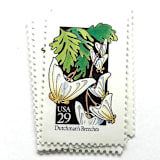 "Dutchman's Breeches Postage Stamps | American Wildflower Series | White Flower | Botanical | Vintage Unused USPS Postage 29c | Pack of 10" - Postage Stamps in white by Heritage Post House