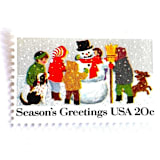 ""Building a Snowman" Postage Stamps | Contemporary Christmas Series | Unused USPS Postage 20c | Pack of 10" - Postage Stamps in multicolor by Heritage Post House