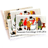 ""Building a Snowman" Postage Stamps | Contemporary Christmas Series | Unused USPS Postage 20c | Pack of 10" - Postage Stamps in multicolor by Heritage Post House