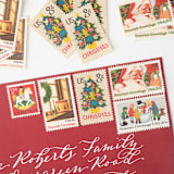 "8 Cent Christmas Tree Needlepoint Postage Stamps // Set of 10 // UNUSED Vintage Holiday stamps" - Postage Stamps in green by Flourish Fine Writing