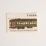 "20 Cent New Orleans Streetcar Stamps // Set of 10 // UNUSED Vintage stamps" - Postage Stamps in green by Flourish Fine Writing