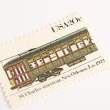 "20 Cent New Orleans Streetcar Stamps // Set of 10 // UNUSED Vintage stamps" - Postage Stamps in green by Flourish Fine Writing