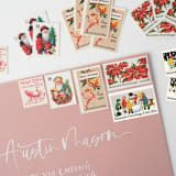 "Santa's Coming to Town Vintage Postage Set // Set of 5 // UNUSED // Sleigh" - Postage Stamps in red by Flourish Fine Writing