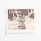 "18 Cent Elk Postage Stamps // Set of 10 // UNUSED Vintage stamps" - Postage Stamps in beige by Flourish Fine Writing