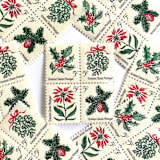 "Set of 4 “Christmas Issue Se-Tenant” Stamps | Contemporary Christmas Series | Vintage Unused USPS Postage 5c | Pack of 10 Sets | 40 Individual Stamps" - Postage Stamps in green by Jennifer Kramer