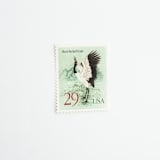 "29 Cent Black Necked Crane Postage Stamps // Set of 10 // UNUSED Vintage stamps" - Postage Stamps in green by Flourish Fine Writing