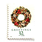 ""Victorian Wreath" Postage Stamps | Christmas Wreaths Series | Unused USPS Postage 32c | Pack of 10" - Postage Stamps in white by Heritage Post House