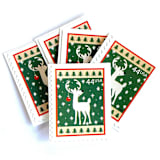 "Winter Holidays “Reindeer” Postage Stamps | Contemporary Christmas Series | Vintage Unused USPS Postage 44c | Pack of 10" - Postage Stamps in green by Jennifer Kramer