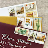 "78 cents . Southwest Desert vintage postage stamp variety pack . Set of 5" - Postage Stamps in multicolorassorted-colors by Kristen Melchor