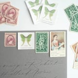 "Heirloom Garden Postage Set // Set of 5 // $1.47 in postage per set" - Postage Stamps in green by Flourish Fine Writing