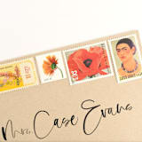 "Frida Kahlo and Georgia O'Keeffe Postage Set // Set of 5 // $1.13 in postage per set" - Postage Stamps in orange by Flourish Fine Writing