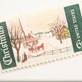 "6 Cent Winter Sunday in Norway, Maine Postage Stamps // Set of 10 // UNUSED" - Postage Stamps in green by Flourish Fine Writing