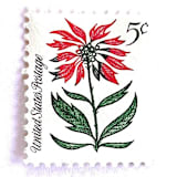 "Poinsettia Postage Stamps | Christmas Issue | Christmas Stamps | Vintage Unused USPS Postage 5c | Pack of 20" - Postage Stamps in red by Heritage Post House