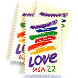 "Love Crayon Postage Stamps | Love Series | Rainbow Brush Strokes | Wedding Stamps | Valentine | Vintage Unused USPS Postage 22c | Pack of 20" - Postage Stamps in multicolor by Heritage Post House