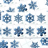 "Set of 4 “Holiday Snowflakes” Stamps | Contemporary Christmas Series | Vintage Unused USPS Postage 39c | Pack of 5 Sets | 20 Individual Stamps" - Postage Stamps in blue by Jennifer Kramer