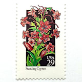 "Standing Cypress Postage Stamps | American Wildflower Series | Red Flower | Botanical | Vintage Unused USPS Postage 29c | Pack of 10" - Postage Stamps in red by Heritage Post House