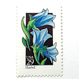 "Harebell Postage Stamps | American Wildflower Series | Blue Flower | Botanical | Vintage Unused USPS Postage 29c | Pack of 10" - Postage Stamps in blue by Heritage Post House