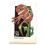 "Turk's Cap Lily Postage Stamps | American Wildflower Series | Red Flower | Botanical | Vintage Unused USPS Postage 29c | Pack of 10" - Postage Stamps in red by Heritage Post House