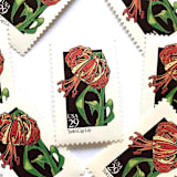 "Turk's Cap Lily Postage Stamps | American Wildflower Series | Red Flower | Botanical | Vintage Unused USPS Postage 29c | Pack of 10" - Postage Stamps in red by Heritage Post House