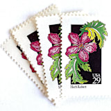 "Herb Robert Postage Stamps | American Wildflower Series | Pink Flower | Botanical | Vintage Unused USPS Postage 29c | Pack of 10" - Postage Stamps in pink by Heritage Post House