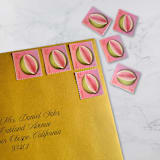"Guava | Vintage Stamp, 27 cents, 2008 | 5 each" - Postage Stamps in pink by The Silver Stamps