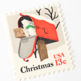 "13 Cent Rural Mailbox in Snow Postage Stamps // Set of 10 // UNUSED Vintage Stamps" - Postage Stamps in red by Flourish Fine Writing